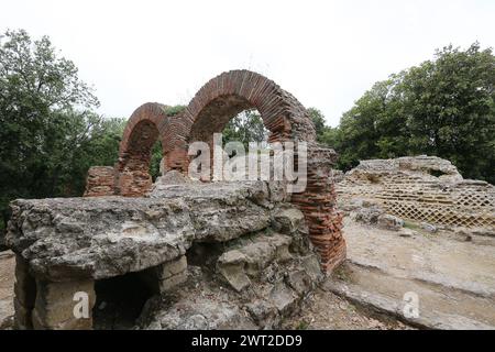 The temple of Jupiter, located above the cave of the Sibilla Cumana, the priestess of Apollo, one of the most important Sibyls, prophetic figures of t Stock Photo