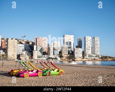 Benidorm, Spain; March 12th 2024: Levante beach in Benidorm, vacations destination in Alicante province Stock Photo