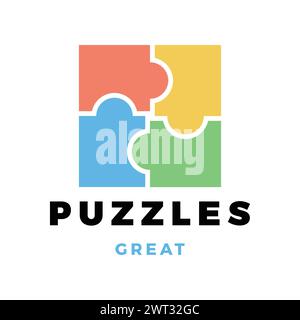 Puzzle Icon Logo Design Template Stock Vector