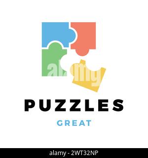 Puzzle Icon Logo Design Template Stock Vector