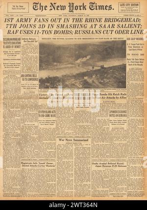1945 New York Times front page reporting the end of World War Two and ...