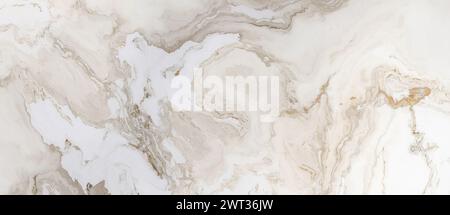 White marble pattern with curly gold inclusions. Abstract texture and background. 2d generated illustration Stock Photo