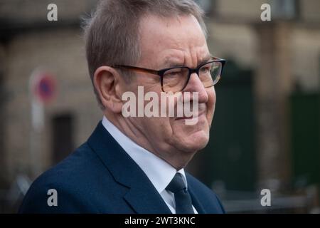 Poul Nyrup Rasmussen, Former Prime Minister and Chairman of the Social Democrats, arrives for Lise Noergaard s funeral from Saint Paul s Church in Copenhagen, Saturday, January 14, 2023 Copenhagen Sankt Pauls Kirke Denmark Copyright: xKristianxTuxenxLadegaardxBergx IMG 2906 Stock Photo