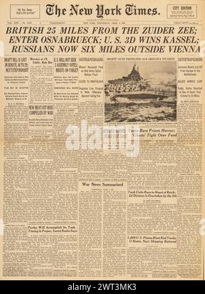 1945 New York Times front page reporting the end of World War Two and ...