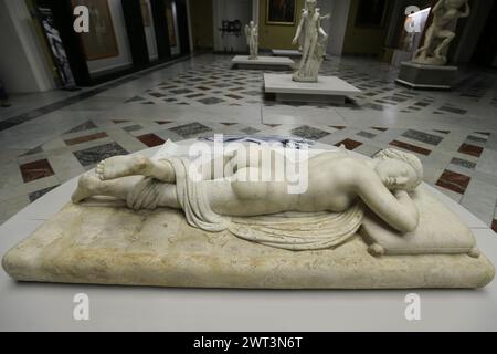 The Statue Of Sleeping Hermaphroditus By The Sculptor Canova Inside the-statue-of-sleeping-hermaphroditus-by-the-sculptor-canova-inside