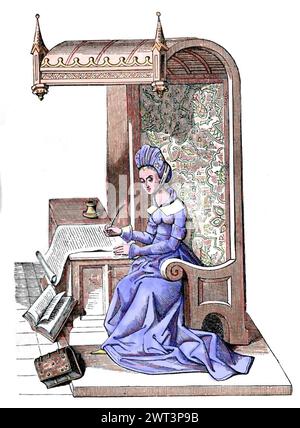 Christine de Pizan, 1364 – c. 1430, Italian-born French poet Stock ...