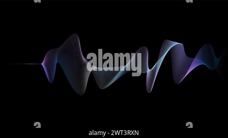 Abstract colorful waves background with shadow on dark colour. Perfect for any use. Stock Vector