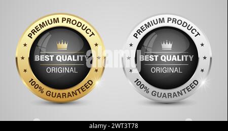 Luxury gold badges and labels premium quality product. Perfect for any use Stock Vector