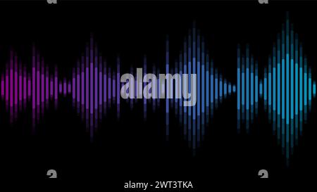 Modern sound wave equalizer on dark background. Perfect for any use. Stock Vector