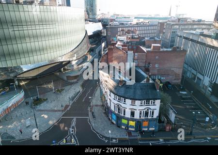 Station Street, Birmingham, March 4th 2024 - The Crown pub, opposite New Street station in Birmingham, England which is described as ‘The birthplace of Metal' where Black Sabbath played their first gig has been given Grade II listed status. Station Street where the pub is located was under threat being redeveloped and bulldozed as another property on the street, Britain's oldest cinema, The Electric also closed down Credit: Stop Press Media/Alamy Live News Stock Photo