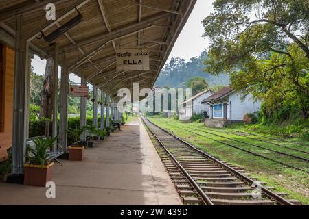 Sri Lanka, The railway experience from Ella to Haputale, Ella railway station Stock Photo