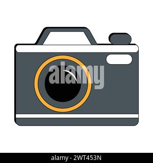 Camera tripod icon and Movie camera on a tripod. Making a movie single icon in monochrome style vector symbol stock illustration web. Stock Vector