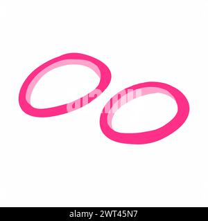 Rings of sliced onion, red onion pieces. Ingredients. Vector illustration isolated on white background. For restaurant, menu, ingredients, presentatio Stock Vector
