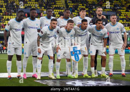 VILLARREAL, SPAIN - MARCH 14: The Olympique Marseille team line up for a photo prior to kick off the UEFA Europa League 2023/24 round of 16 second leg match between Villarreal CF and Olympique Marseille at Estadio de la Ceramica on March 14, 2024 in Villarreal, Spain. (Photo By Jose Torres/Photo Players Images) Credit: Francisco Macia/Alamy Live News Stock Photo