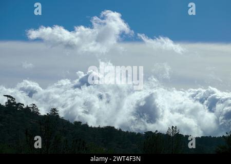 clouds in the sky of Etna Park, Sicily, Italy Stock Photo