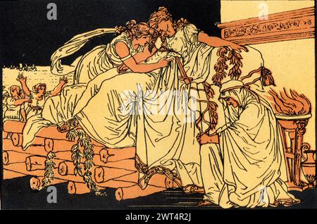 Vintage Illustration Roman Mythology, Dido And The False Ascanius ...