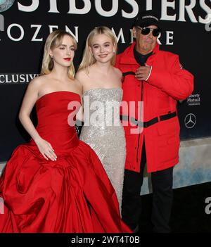 New York City, USA. 14th Mar, 2024. Mckenna Grace, Emily Alyn Lind and Dan Aykroyd attending the 'Ghostbusters: Frozen Empire' New York Premiere held at AMC Lincoln Square on March 14, 2024 in New York City, NY © Steven Bergman/AFF-USA.COM Credit: AFF/Alamy Live News Stock Photo