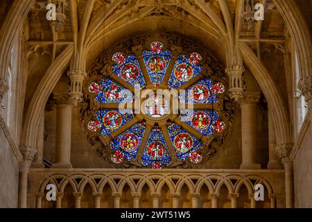 stained glass windows, The Cathedral, Christ Church College, Oxford, England Stock Photo