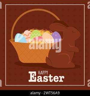 Happy easter card Decorated easter eggs Vector Stock Vector
