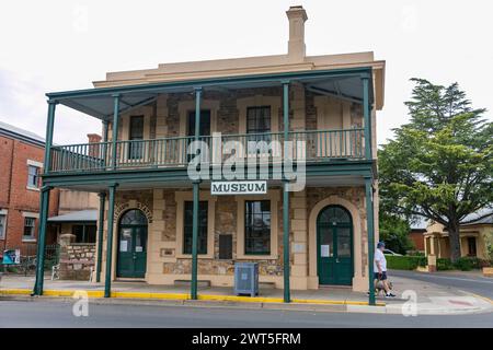 Barossa Valley, Tanunda museum housed in former post and telegraph office, 19th century building holds collections of early settler history in Barossa Stock Photo