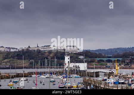 Scarborough seafront and harbour in winter Stock Photo