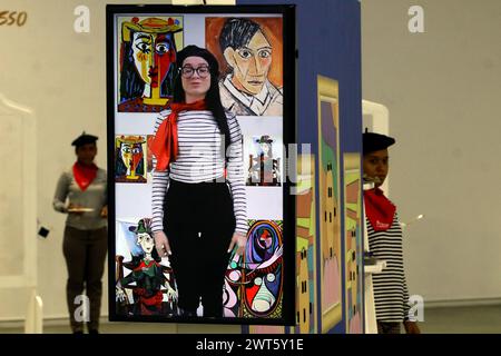 Valencia, Carabobo, Venezuela. 15th Mar, 2024. March 15, 2024. Exhibition of 40 works of the Spanish painter Pablo Picasso on the 51st anniversary of his death (April 8, 1973) is held at the facilities of the Museum of Culture, under the auspices of the state government, in the city of Valencia, (Credit Image: © Juan Carlos Hernandez/ZUMA Press Wire) EDITORIAL USAGE ONLY! Not for Commercial USAGE! Credit: ZUMA Press, Inc./Alamy Live News Stock Photo