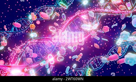 Microbiome, conceptual illustration Stock Photo - Alamy