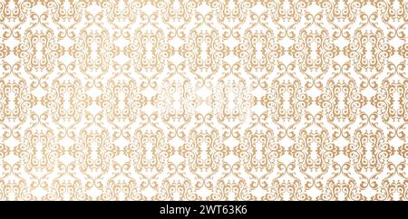 seamless knitted patterns with golden ornaments, traditional oriental ornament classic vector illustration for Fashionable modern wallpaper or textile Stock Vector