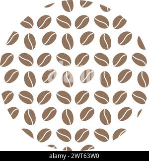 Coffee grain patterned of coffee beans in trendy soft brown. Logo or ...