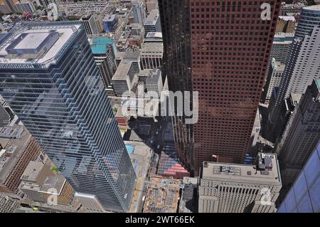 Toronto, Ontario / Canada - Jun16, 2009: Top-down view over the financial district of Toronto, Ontario, Canada. Stock Photo