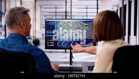 Data Analyst Using Data Analytics KPI Dashboard Stock Photo