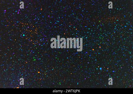 Abstract multicolored explosion on a black background. Design element. Stock Photo