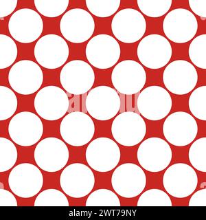 White dots on a red background. Seamless pattern for fabric, for use in graphics. Stock Photo