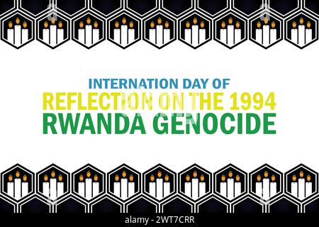 International Day of Reflection on the 1994 Rwanda Genocide  wallpaper with shapes and typography. International Day of Reflection on the 1994 Rwanda Stock Vector