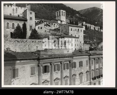 Umbria Perugia Gubbio Palazzo Ranghiasci-Brancaleoni. Hutzel, Max 1960-1990 Three views of the neoclassical facade. Object Notes: Hutzel photo campaign date: November 1982. German-born photographer and scholar Max Hutzel (1911-1988) photographed in Italy from the early 1960s until his death. The result of this project, referred to by Hutzel as Foto Arte Minore, is thorough documentation of art historical development in Italy up to the 18th century, including objects of the Etruscans and the Romans, as well as early Medieval, Romanesque, Gothic, Renaissance and Baroque monuments. Images are org Stock Photo
