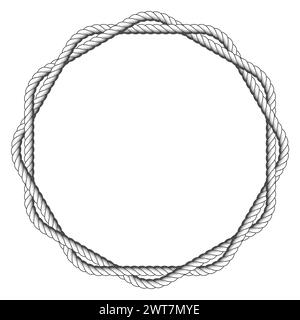 Twisted rope round frame - two interlaced ropes border Stock Vector ...