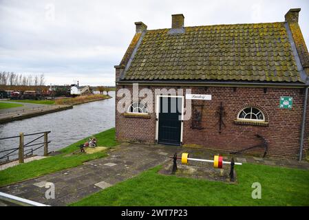 Medemblik, Netherlands. February 24, 2024.The old smithy at the pumping station in Medemblik. High quality photo Stock Photo