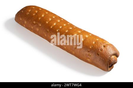 A close-up of a traditional German Nut Bread, a sweet braided bread filled with a rich walnut paste. This festive pastry is perfect for holidays or a Stock Photo