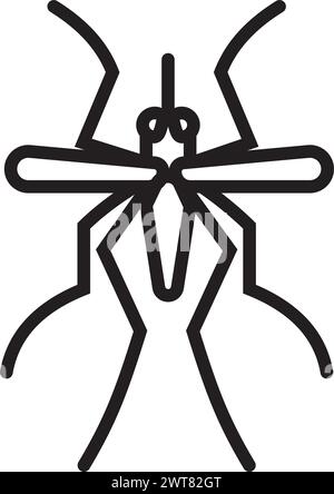 Mosquito linear icon. Summer outdoor pest symbol Stock Vector