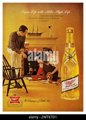 Vintage Miller High Life レトロ広告看板 New Miller High Life Vintage Ad Distressed Looking 9x12