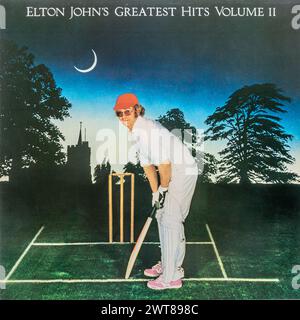 Elton John's Greatest Hits Volume II, vinyl LP record album cover Stock Photo
