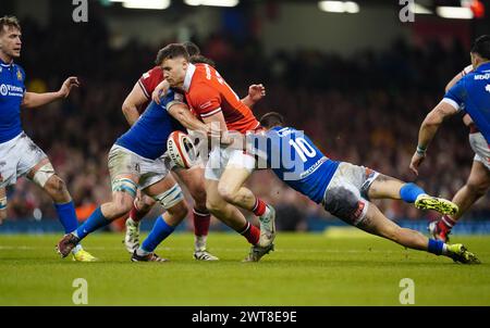 Italy's Paolo Garbisi (right) during the Guinness Six Nations match at