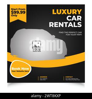 Car rent Brochure Flyer design Layout template Stock Vector