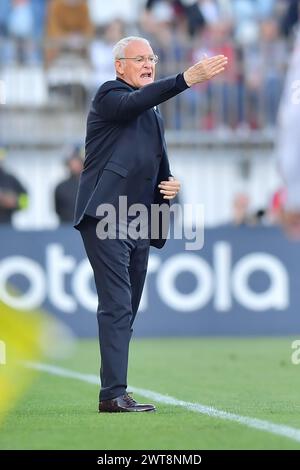 Monza, Italia. 16th Mar, 2024. Foto Claudio Grassi/LaPresse 16 Marzo 2024 - Monza, Italia - sport, calcio - Monza vs Cagliari - Campionato italiano di calcio Serie A TIM 2023/2024 - U-Power Stadium. Nella foto: Claudio Ranieri (head coach Cagliari Calcio) March 16, 2024 - Monza, Italy - sport, soccer - AC Monza vs Cagliari Calcio - Italian Serie A TIM Football Championship 2023/2024 - U-Power Stadium. In the pic: Claudio Ranieri (head coach Cagliari Calcio) Credit: LaPresse/Alamy Live News Stock Photo