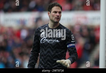 QPR Goalkeeper Asmir Begović during the Sky Bet Championship match between Sunderland and Queens Park Rangers at the Stadium Of Light, Sunderland on Saturday 16th March 2024. (Photo: Michael Driver | MI News) Credit: MI News & Sport /Alamy Live News Stock Photo