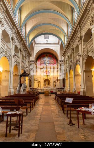 Lyon, France - January 26, 2022: The interior of the Church of St. Polycarpe  located in Old Lyon. Stock Photo