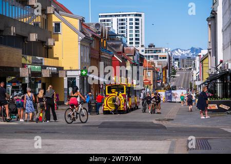 Tromso, Norway - 16 July 2023 : People on Storgata street Stock Photo