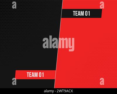 Versus vs background for red and black team.Flat design red comic style background. Pop art comic background lightning blast halftone dots. Pop comics Stock Vector