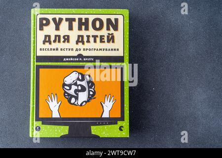 Book The Python for Kids - Jason R. Briggs Introduction to Programming, Ukrainian language. Ukraine, Kyiv - March 16, 2024 Stock Photo