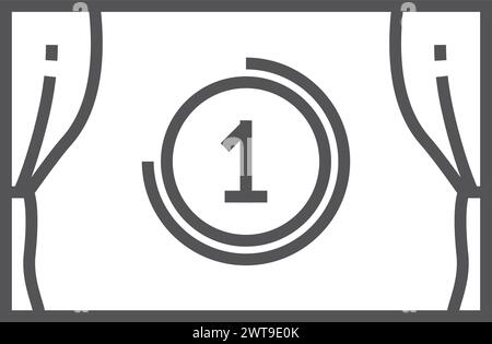 Cinema start icon. First frame movie on screen Stock Vector